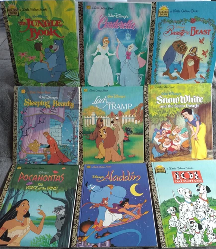 Disney Little Golden Books Lot, 9 book lot with case