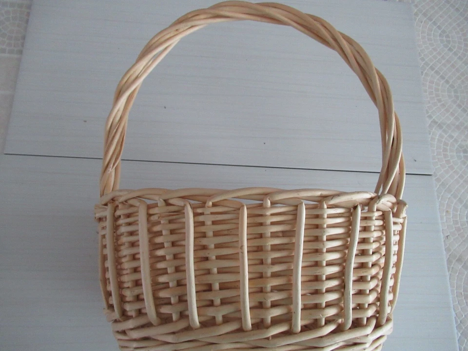 WICKER BASKET.. 12" WIDE . X  8 " ACROSS  ..5 1/4" " DEEP..EXCLUDING HANDLES - Image 2 of 2