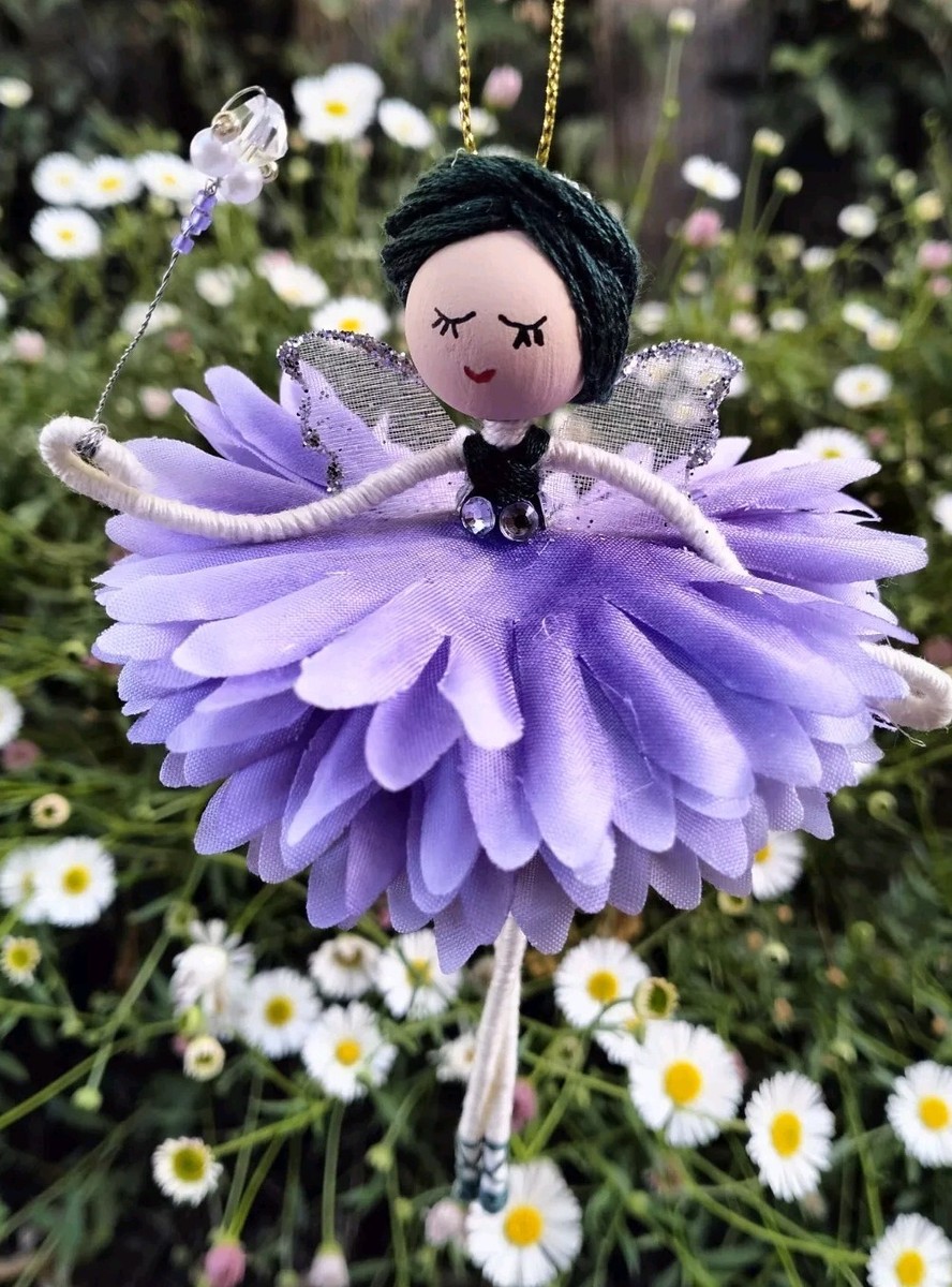 Fairy Flower Doll Silver Lilac Custom Fairy Doll Decoration Gift