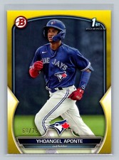 2023 Bowman Chrome Yhoangel Aponte Yellow Paper Prospect #BCP-110 /75 Blue Jays