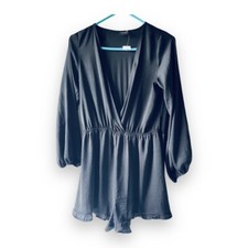 Anthropologie Audrey 3+1 Women’s Dress With Shorts Romper Sz S Black