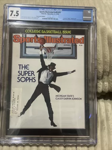 Sports Illustrated S.I. LA Lakers MAGIC JOHNSON 1ST Cover Michigan State CGC 7.5