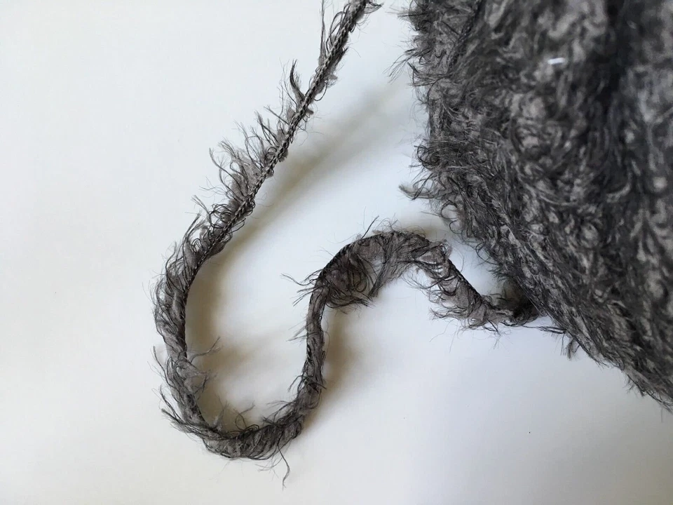 Berroco Marmot Yarn #3758 Charcoal Grey Fur-Like Soft Nylon 50gr 93yds faux fur - Image 4 of 4