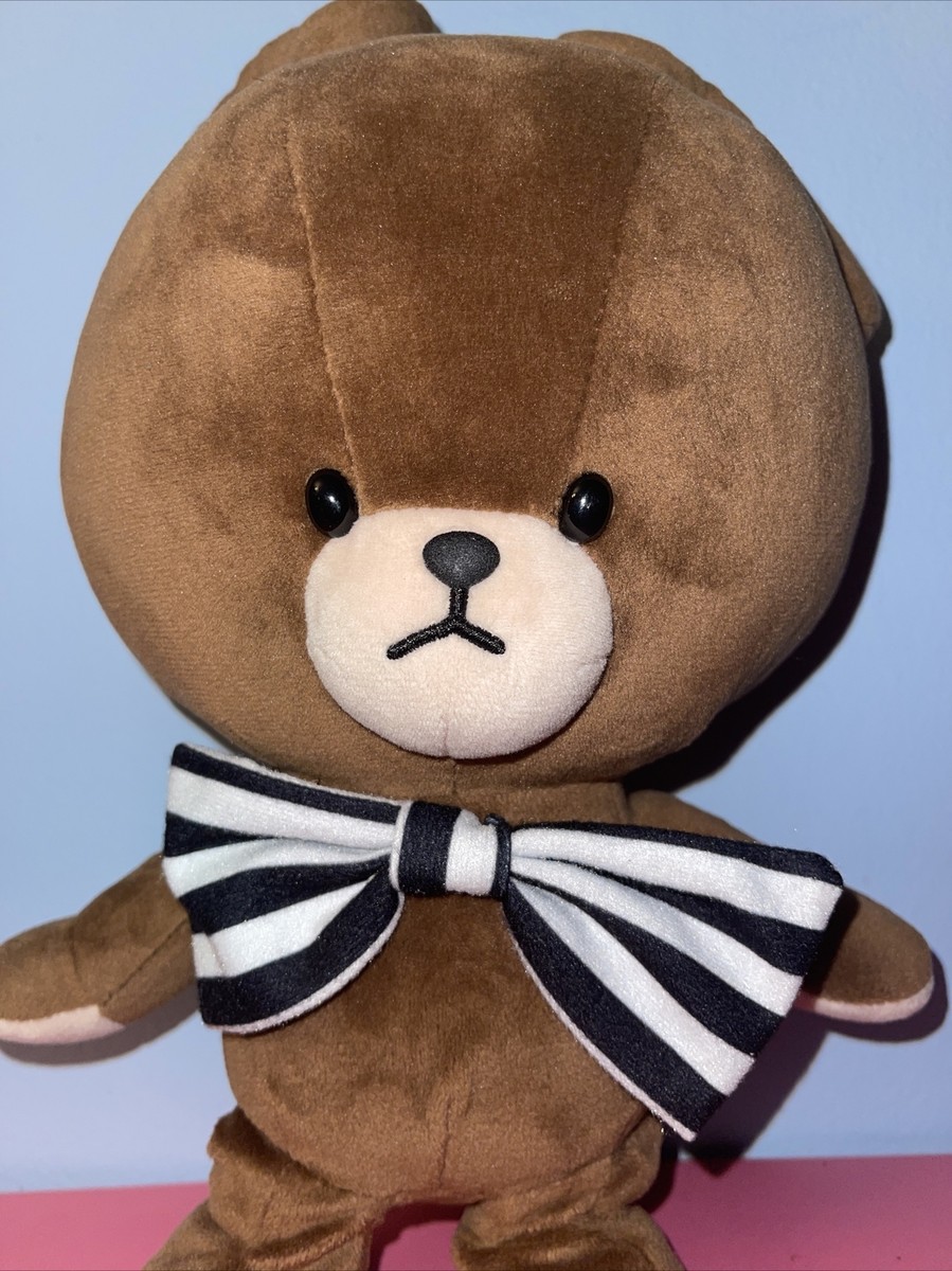 The Bears' School Jackie plush brown bear , Stripes bow Bandai