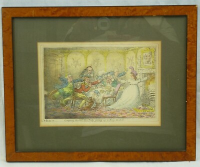 (B1683) Lithografie ''Company shocked at a lady getting up to ring the bell''