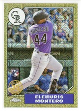 2022 Topps Update Silver Pack 1987 Gold Mojo #29 Elehuris Montero RC(Rockies)/50