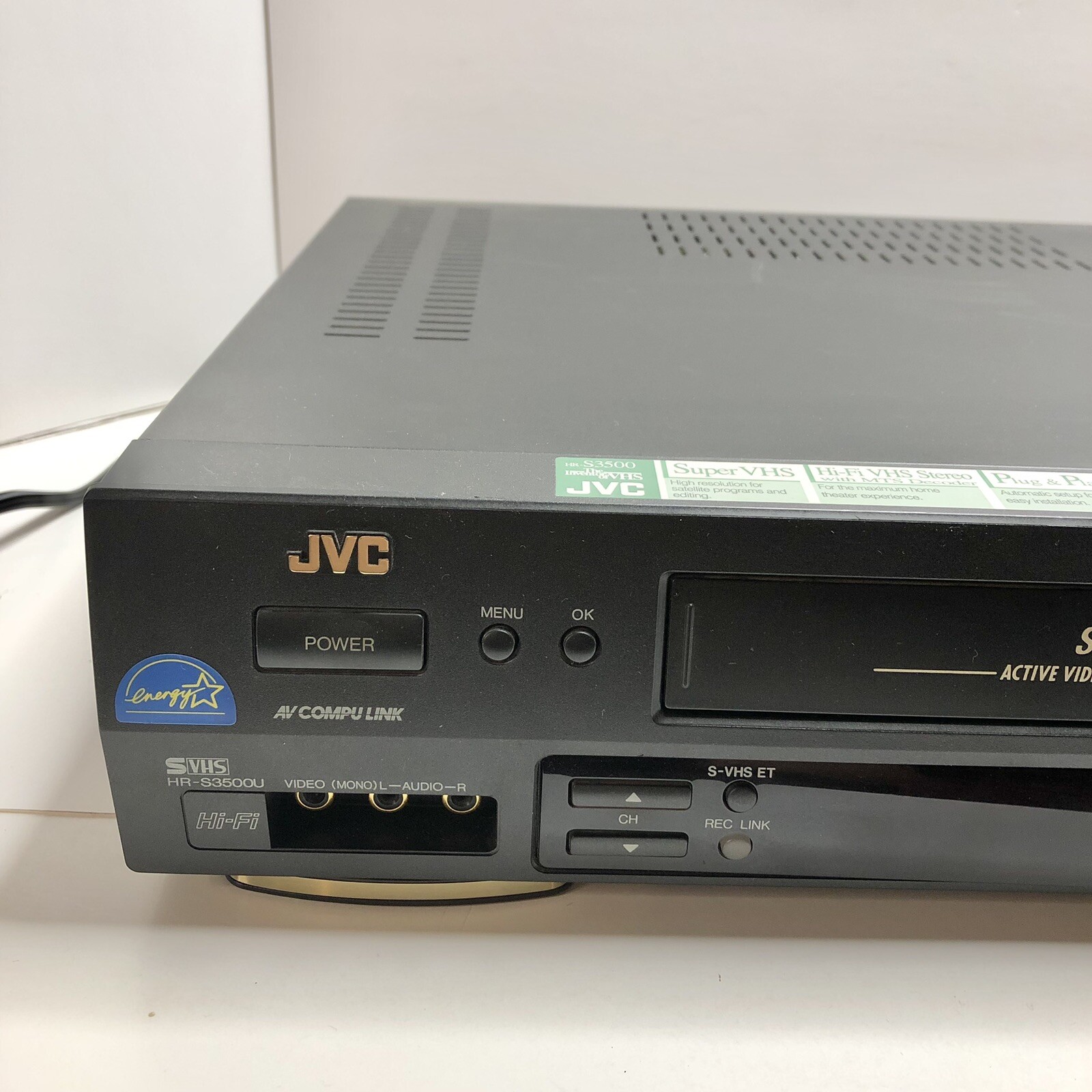 JVC HRS3500U Super VHS ET VCR Will Not Power On PARTS/REPAIR ONLY