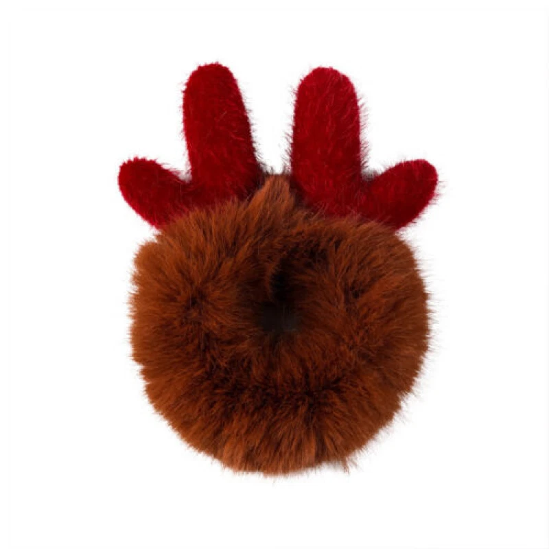 Женщин красный лось волос Scrunchies мультфильм плюшевые волосы веревки меха искусственного меха волос кольцо - Изображение 3 из 4
