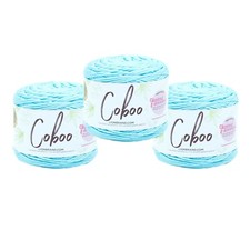  3 Pack Lion Brand Yarn 835-106I Coboo Yarn, Ice Blue