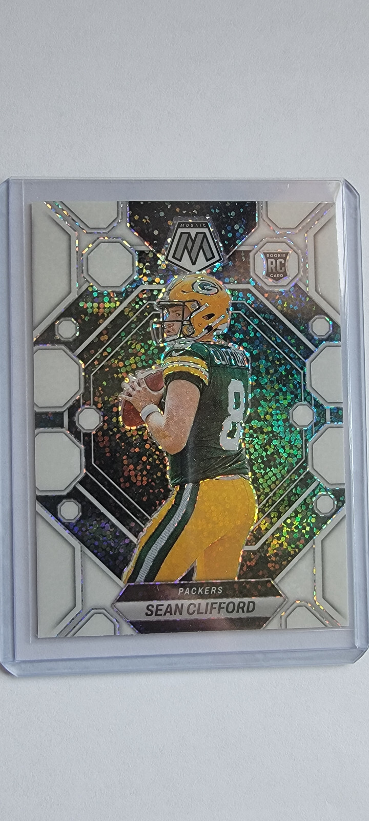 2023 Panini Mosaic Sean Clifford White Sparkle Prizm GB Packers No. 361 (RC)
