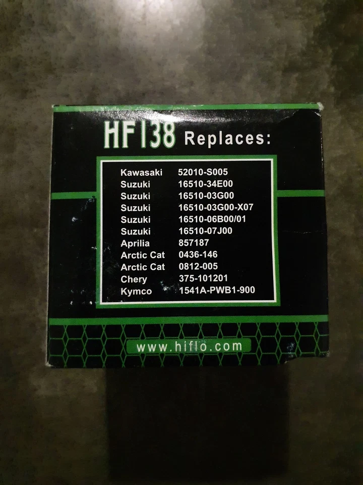 FILTRE A HUILE HF 138 HF138 APRILIA KAWASAKI SUZUKI - Photo 2/2