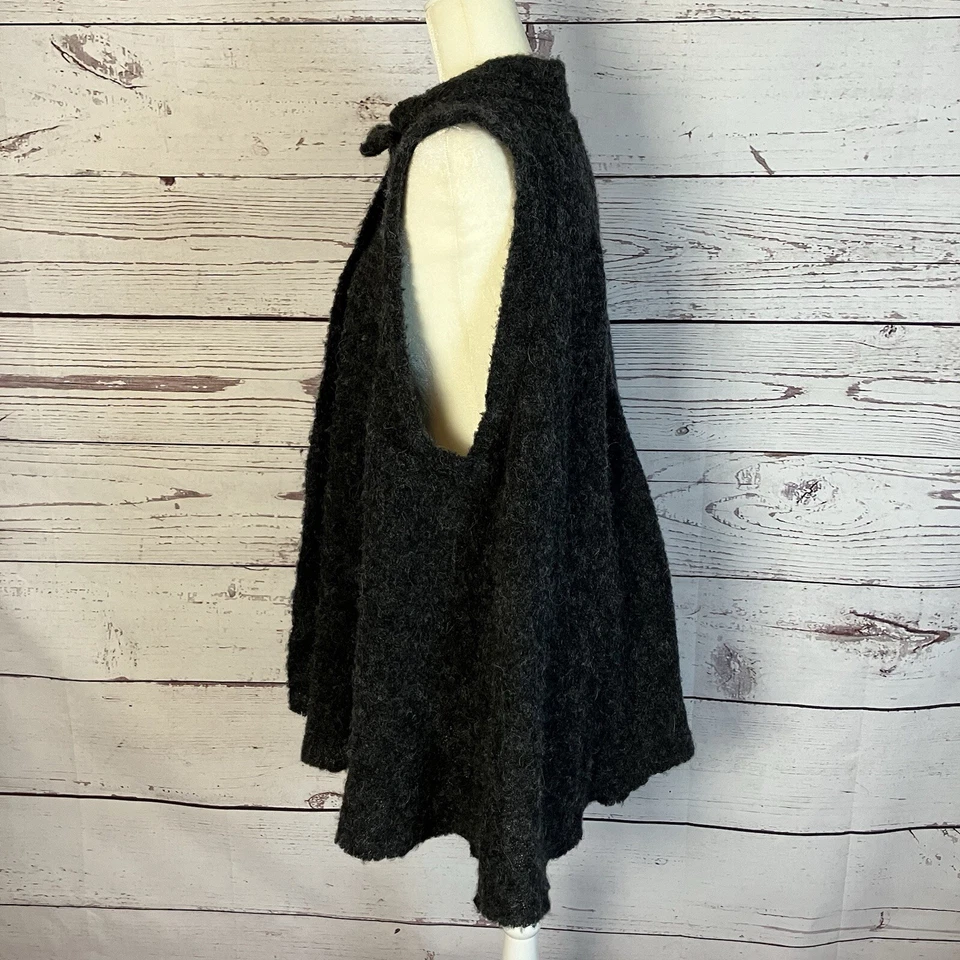 Suéter Free People Soporte Medio Y Entrega Lana Gris Alpaca Chaleco Columpio Capa Foto 2 de 4