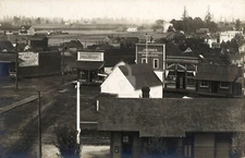 Birds eye view Mt. Angel OR Oregon 1908 RPPC Photo Postcard COPY