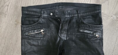 BALMAIN Biker leather-panel jeans S6H T569 D309C. Size 34 | eBay