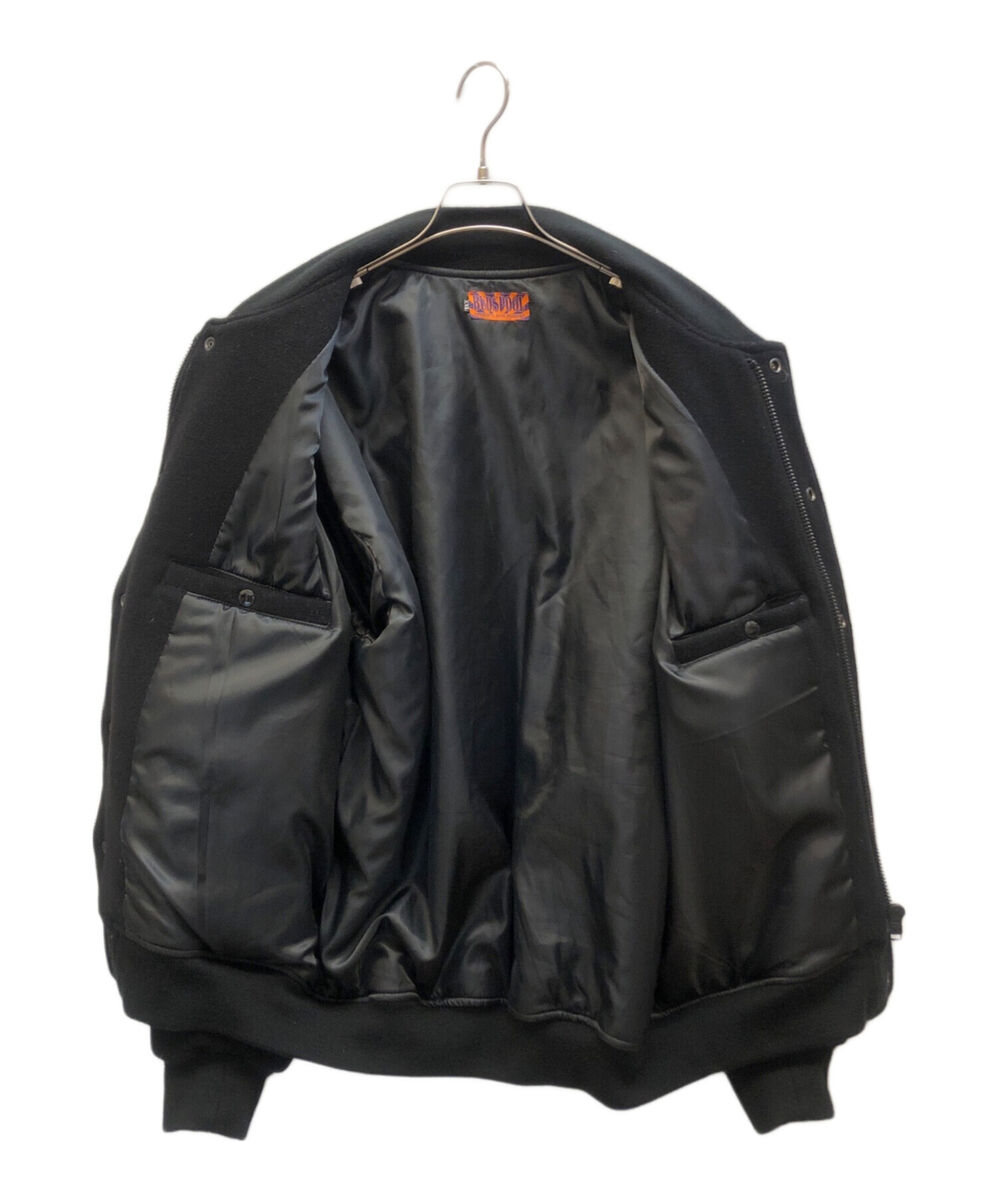 BUDSPOOL CLASSIC LOGO MELTON VARSITY JACKET Size: XXL Black BUDSPOOL CLASSIC LOGO MELTON VARSITY JACKET Size: XXL Black