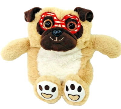 Aroma Home Puppy Dog Pug 12'' Microwave Heat Therapy Plush Glitter Eyes 