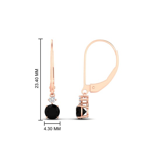 0.50 Carat Round 2 Stone Lab Diamond Dangle Lever Back Earring For womens - Picture 8 of 31