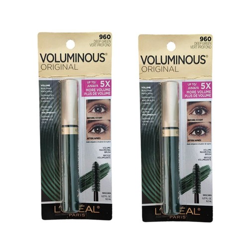 2 NUEVOS Rímel de Pestañas L'Oreal Paris Voluminous Original Verde Profundo, 960