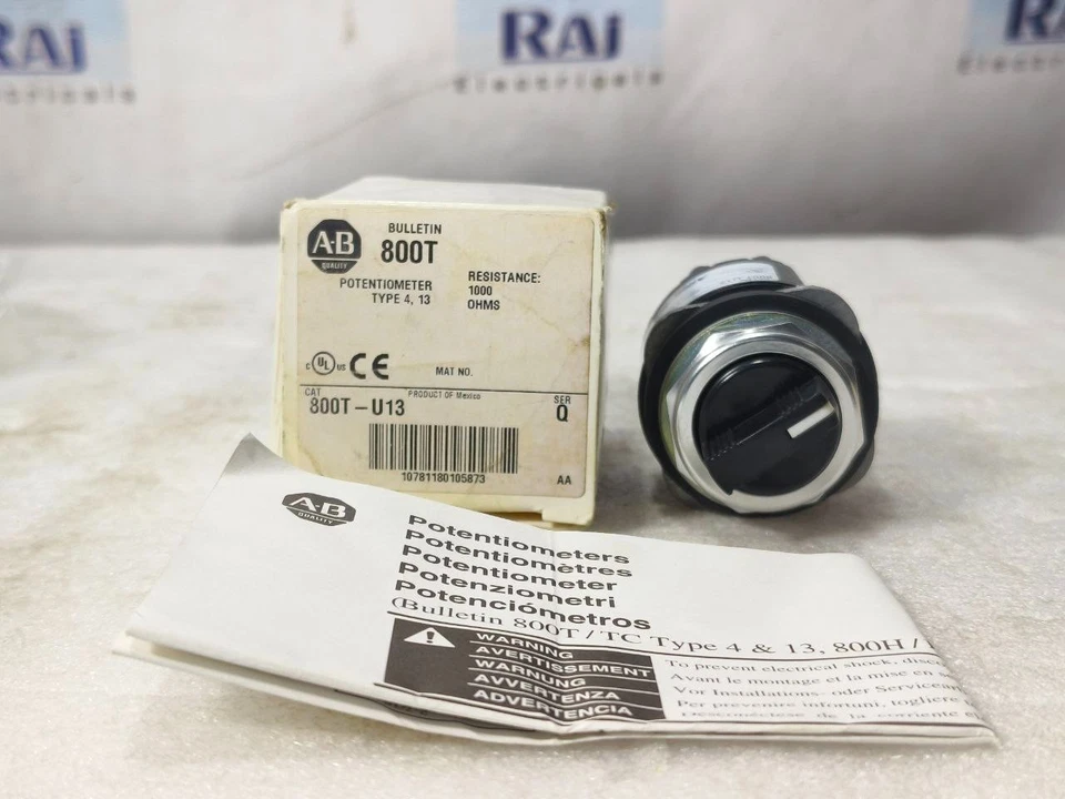 NEW | ALLEN BRADLEY 800T-U13 POTENTIOMETER UNIT 1,000 OHMS | 300V AC/DC | 2 WATT - Image 1 of 4