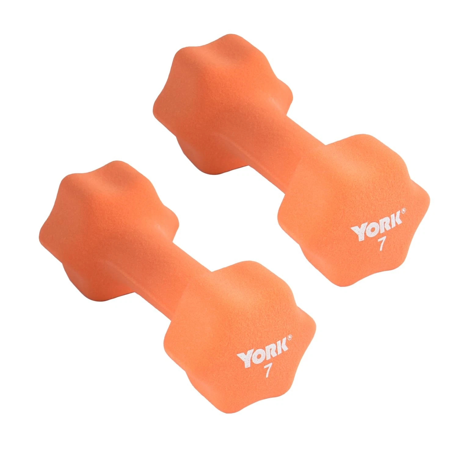 York Barbell Neoprene Coated Fitbell Dumbbell 7LB Pack 2 Dumbbell Set Women&Men