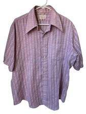 Vintage Arrow Lavender Pink Short-Sleeve Button-Up Shirt Men  s L 17