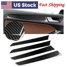 For Audi A4 B8 2009-2016 Carbon Fiber Inner Door Panel Cover Trim Sticker Decor