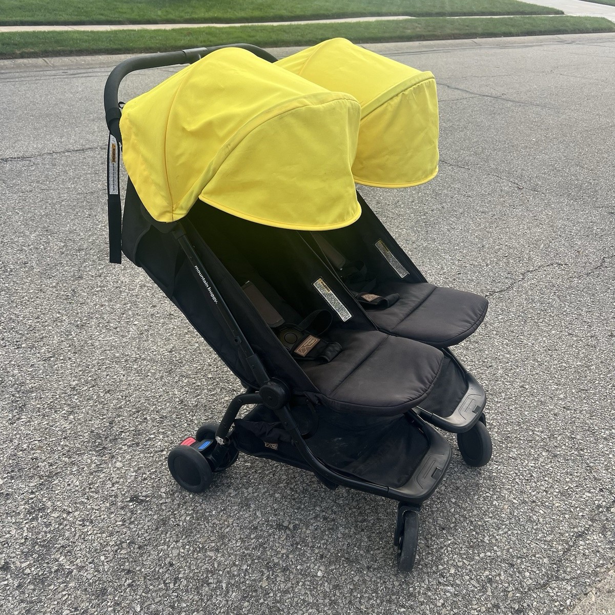 Mountain Buggy Nano Duo Duet Double Twin Stroller Cyber Yellow