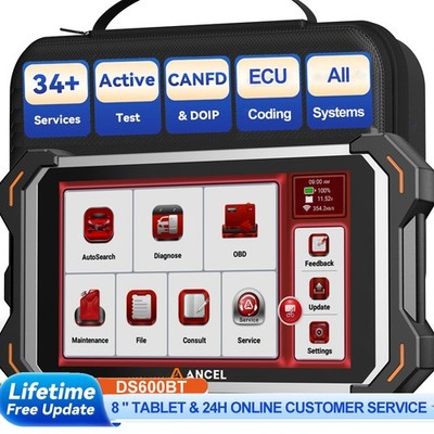 ANCEL DS600 BT OBD2 Scanner Bi-directional All System Free 34 Reset ECU Coding