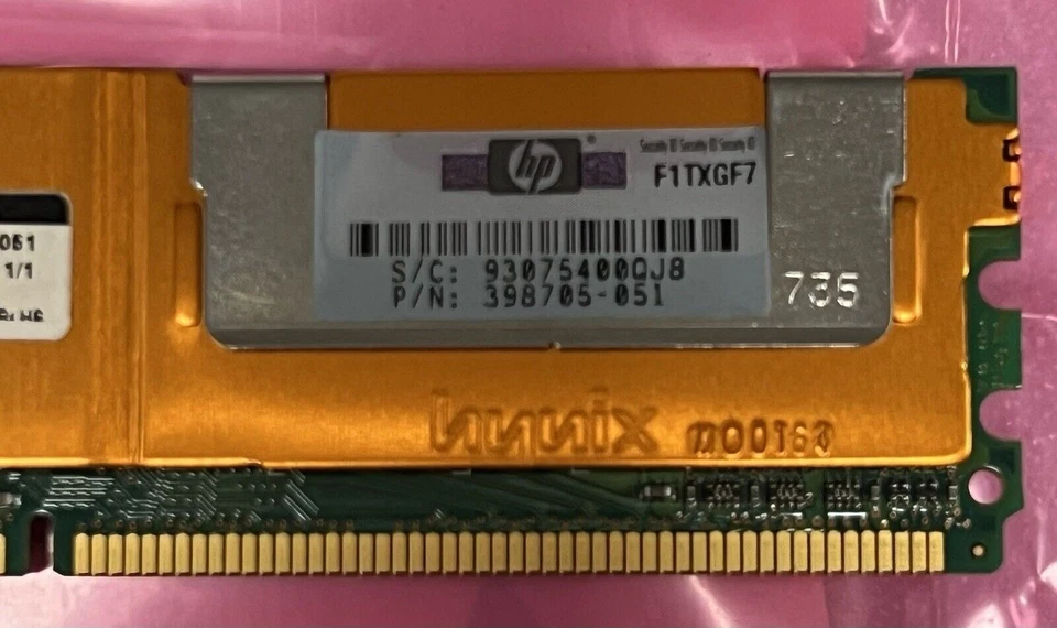 HP 398705-051 512MB 1Rx8 PC2-5300F-555-11. - Image 2 of 4