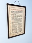 Antique 1920s Nash Motors Standard Service Policy Framed Dealer Sign Kenosha WI