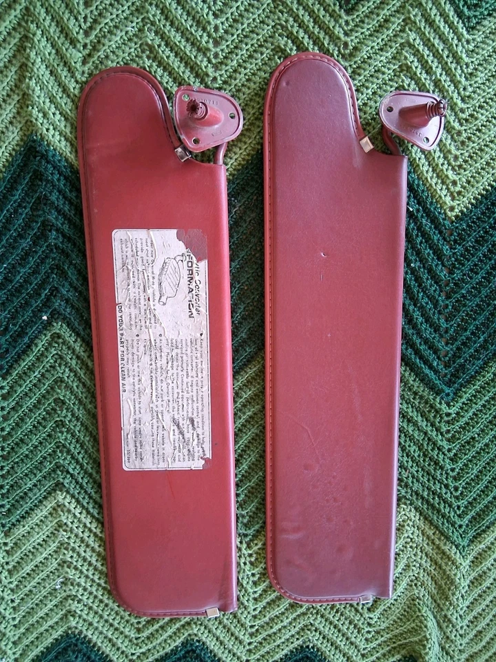 Chevrolet GMC G10 G20 G30 1971-1996 furgoneta interior rojo par de parasol Foto 2 de 4