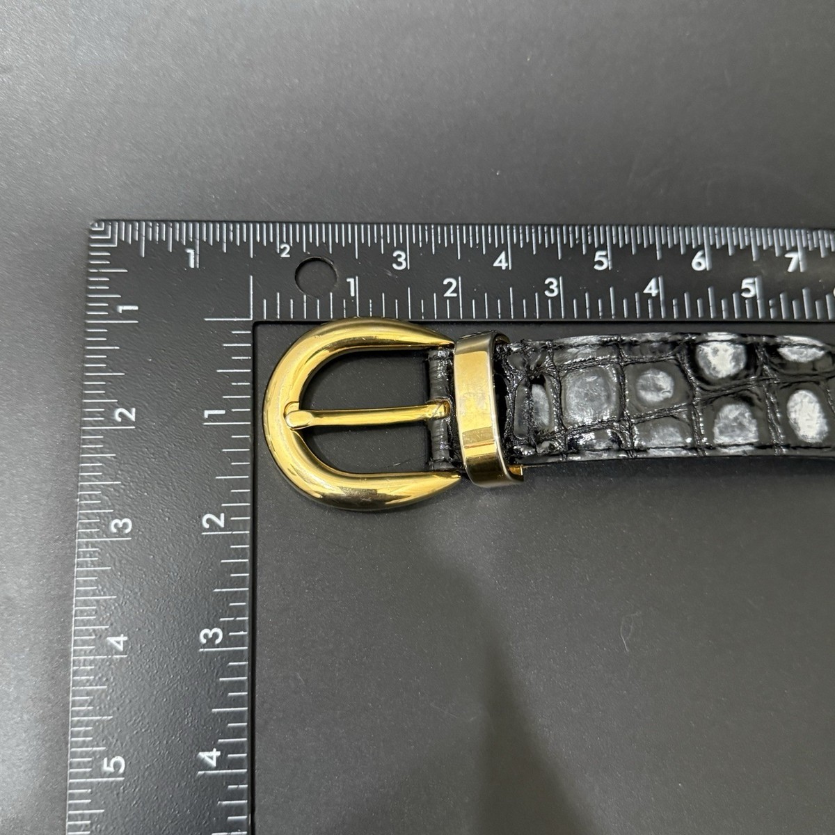 Vintage STREETS AHEAD Embossed Croc Leather Gold Horsebit C 