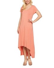 NWt H by Halston Hi-Low Hem Maxi Dress Scoop Neck Gray Medium #73789