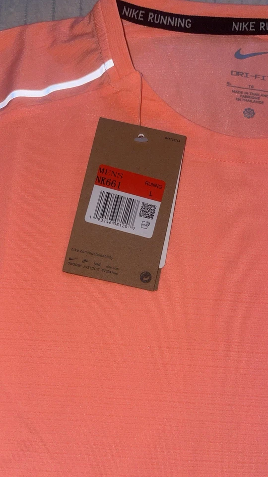 Nike Ensemble running homme L Dri-FIT 2 pièces t-shirt corail + short noir - Photo 4/4