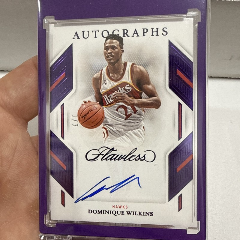 2022-23 Panini Flawless Basketball Dominique Wilkins Purple Autographs /3 Auto