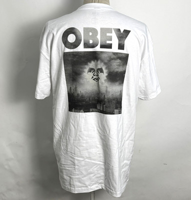 Obey Men's T-Shirt Smog City White Size XL NWT Shepard Fairey Andre