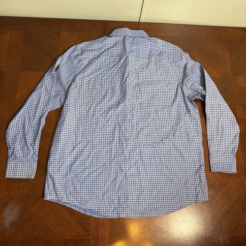 Tasso Elba Men’s XXL Blue Plaid Check Long Sleeve Button Front Casual Shirt - Picture 10 of 11