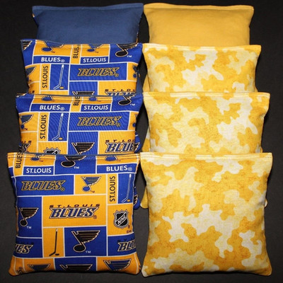 Backyardgamesusa Set Of 8 Cornhole Bean Bags Made W St Louis Fabric Regulation