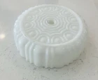 Vintage Milk Glass Ceiling Light Shade – 6” Flush Mount – Scalloped Mid Century