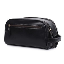 Toiletry Bag For Men - Buffalo Leather Unisex Mens Toiletry Travel Bag Dopp K...