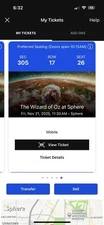 The Wizard of Oz At The Sphere - 5 Tickets