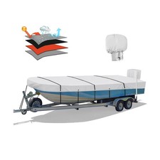 Solim 14FT Jon Boat Cover with Motor Cover, 900D PU Waterproof Heavy Duty Moo...