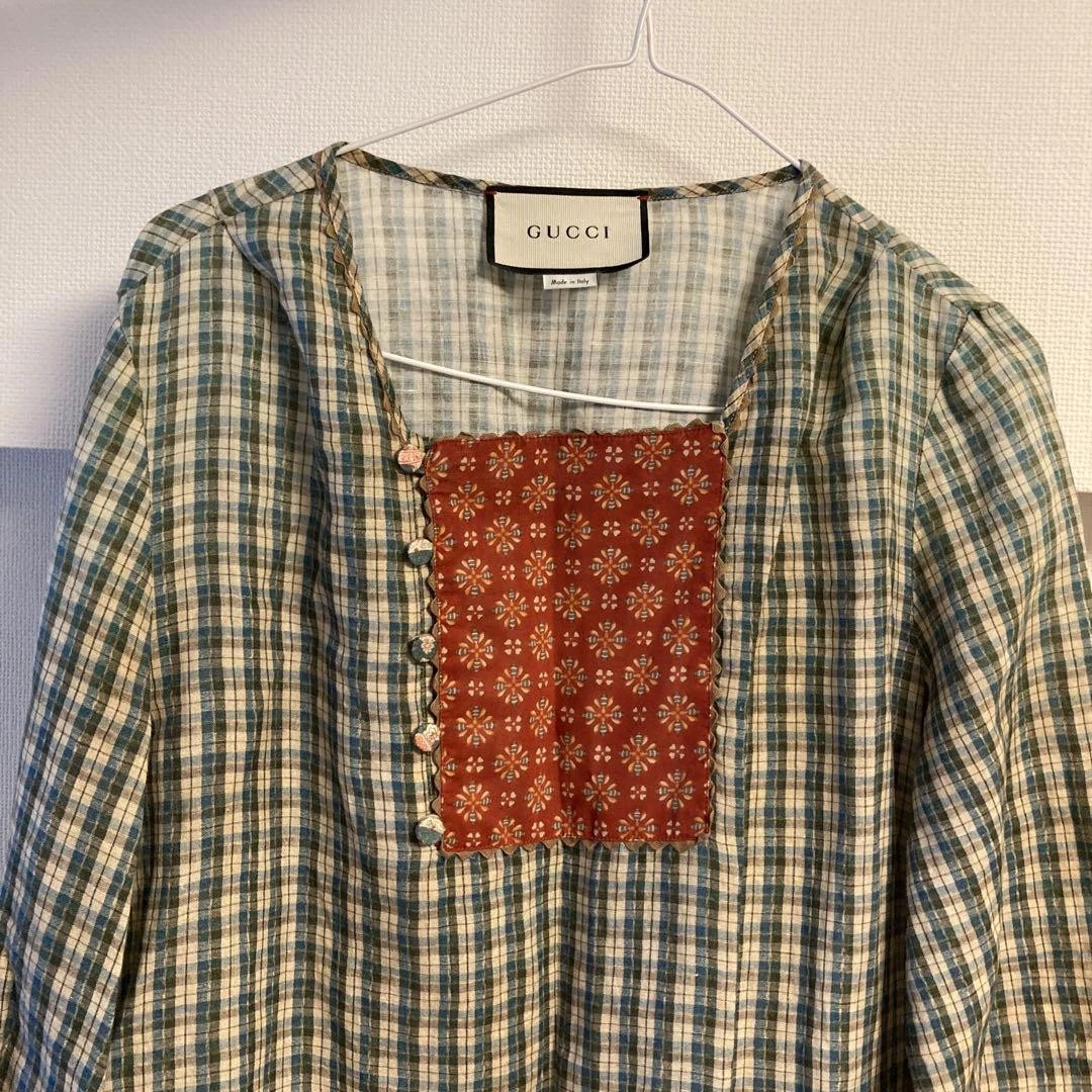 Robe manches longues femme GUCCI motif carreaux F/S du Japon