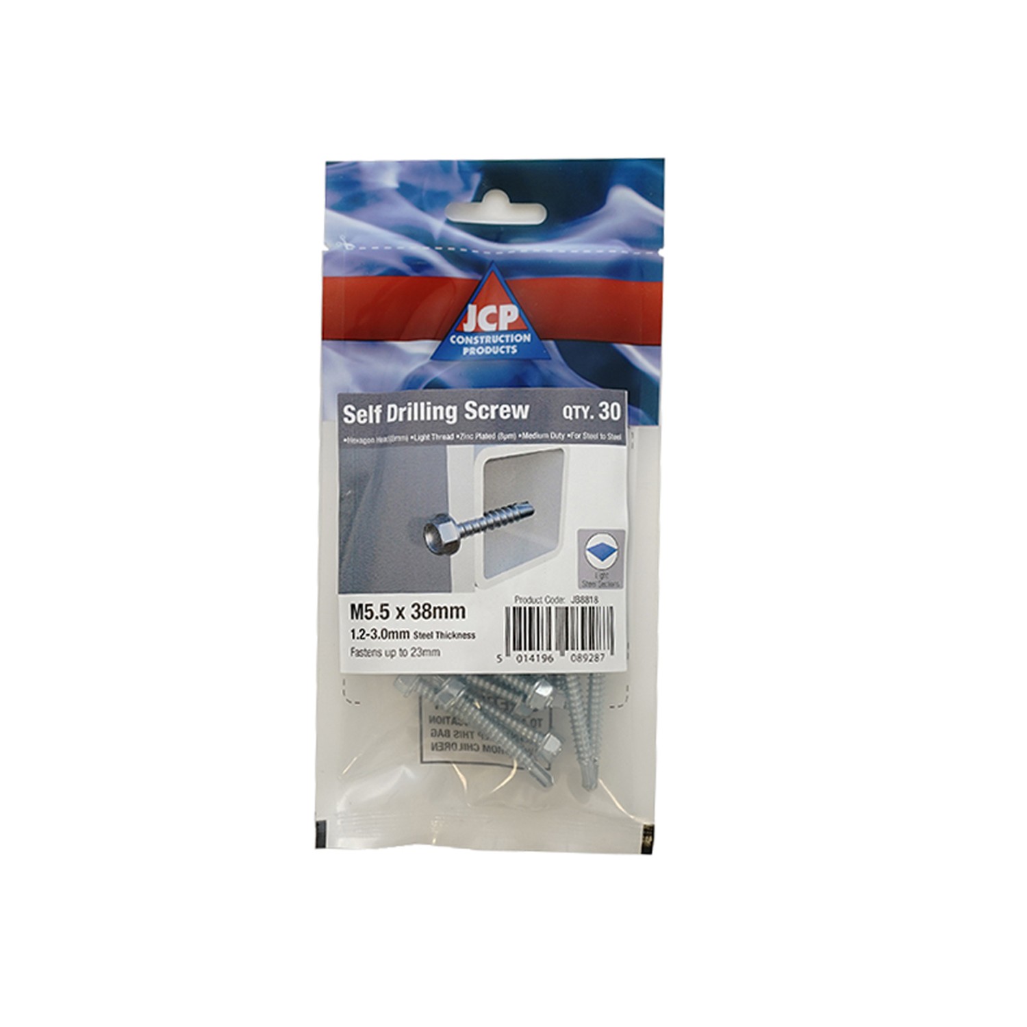 Jcp Fixings Woodfix Self-Drilling Screws 5.5 x 85mm - FJJBWFH55085 - Box of 100