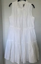 Vince Camuto Tiered  Shift Cottage Flowy Summer High Neck Dress Womens SZ 14