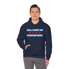 Chicago Flag Unisex Hoodie, Cozy Sweatshirt, Perfect Gift for Chicagoans,