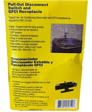 SQUARE D Pull-Out Disconnect Switch & GFCI Receptacle UFP222RGFI 60A NonFuse New