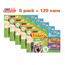 5 Pack, Friskies® Pate Adult Cat Wet Food - Variety Pack, 24 Ct, 132 OZ 1.70 per gallon