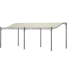 Outsunny 10' x 20' Outdoor Pergola Canopy, Metal Patio Canopy, Cream White