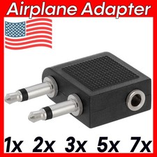 Dual 3.5mm Airplane Adapter Audio Airline Adapter Converter Travel Headphones